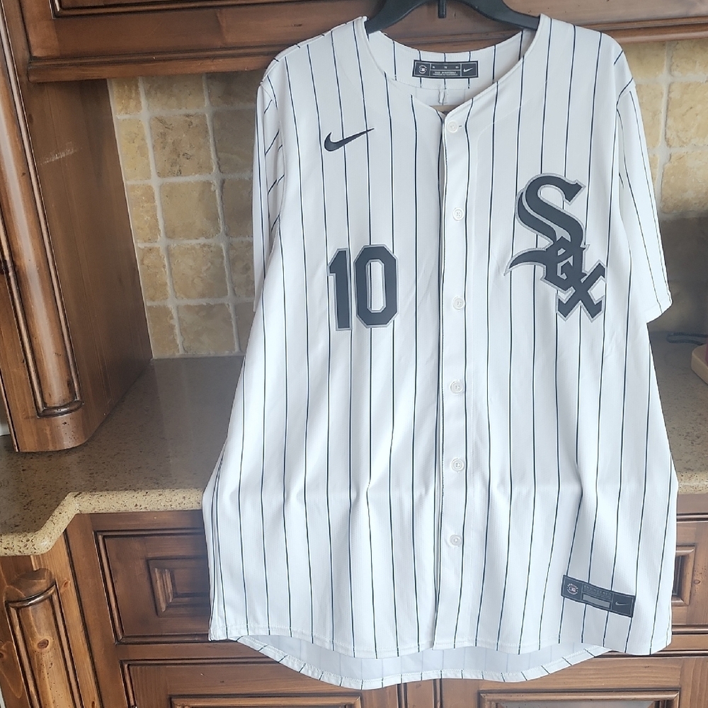 White Pinstripe Baseball Jersey NWT